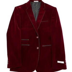Vinci Men's Blazer Wine Slim Fit Size 3XL